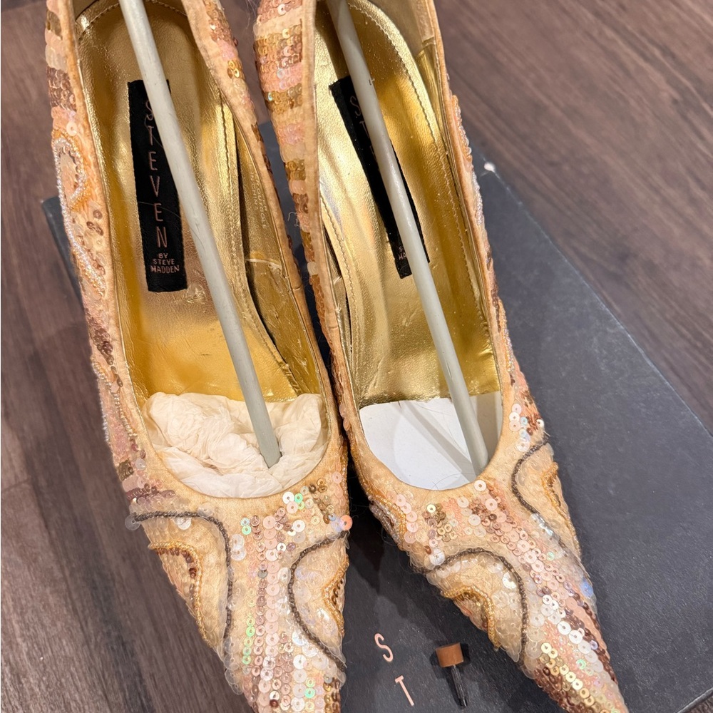 Steve Madden Gold Sequin Women's Shoes